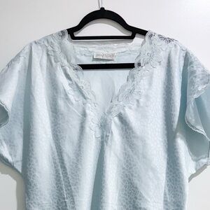 Vintage 80s/90s Blue Pastel and Leopard Nightgown